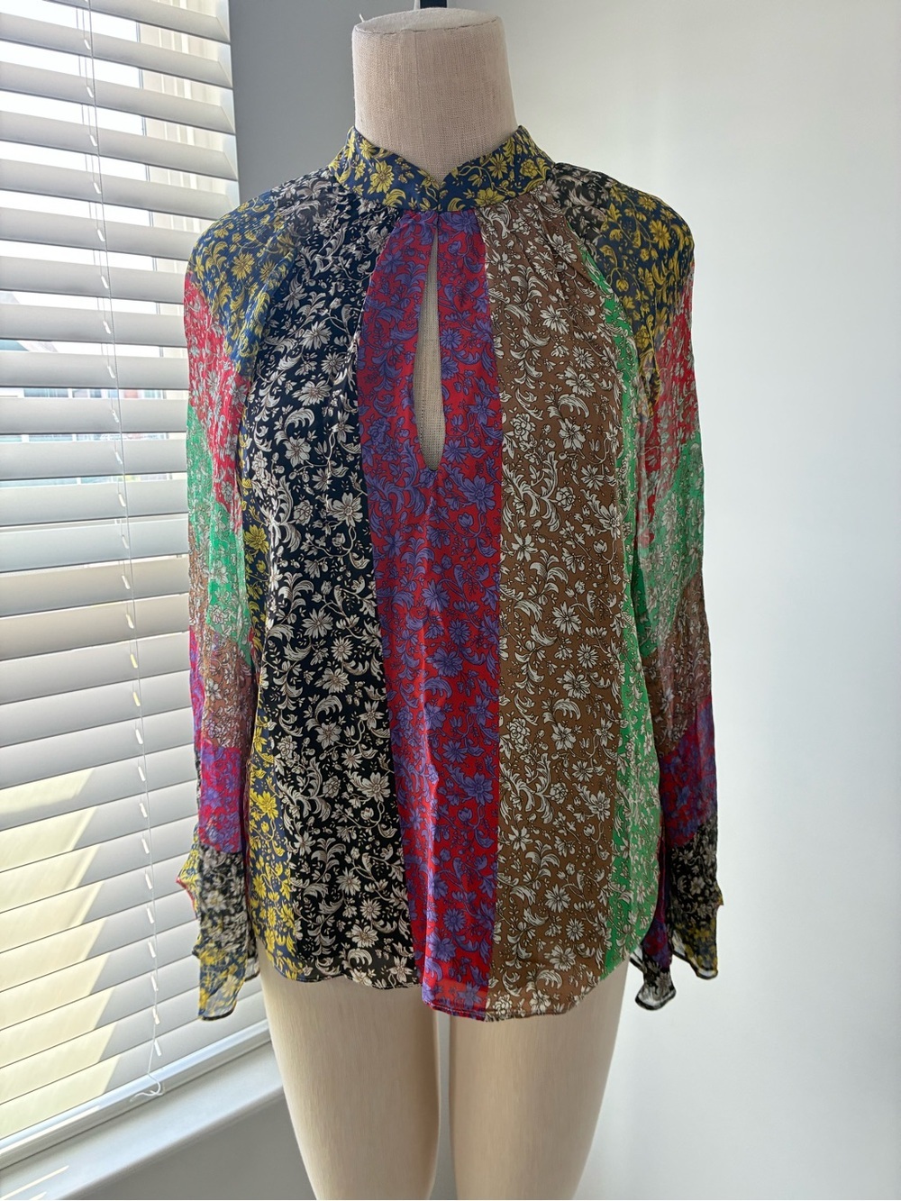 Alice & Olivia Women's Prija Patchwork Floral Blouse